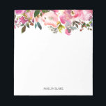 Personlig för vattenfärgen Vår Blommigt Anteckningsblock<br><div class="desc">Anteckningsblocket i blommigten innehåller vattenfärgbilder av pulserande blommor och löv. Anpassa genom att ändra namn eller lägga till en text som du föredrar. Det här anteckningsblocket blir en perfekt personlig-gåva.</div>