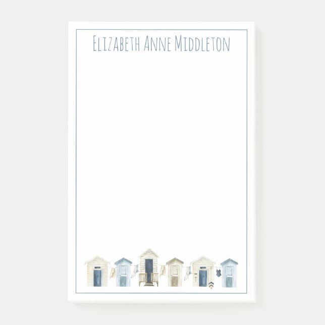 Personlig för vattenfärgsbussar med kustremsa post-it block (Framsida)