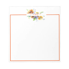 Personlig för vattenfärgsdaisy anteckningsblock