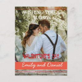 Personlig för vattenfärgsfoto Alla hjärtans dag Vykort