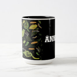 Personlig för vattenpelare och löv Två-Tonad mugg