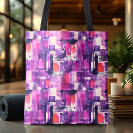 Personlig för Vibrant Lila Abstrakt Tote Bag Tygkasse