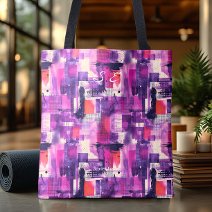 Personlig för Vibrant Lila Abstrakt Tote Bag Tygkasse