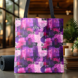 Personlig för Vibrant Lila Abstrakt Tote Bag Tygkasse