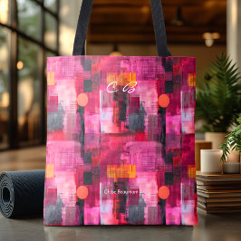 Personlig för Vibrant Rosa Abstrakt Tote Bag Tygkasse