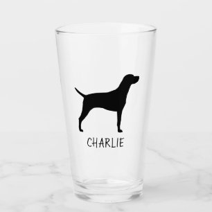 Personlig för Vizsla hundSilhouette Glaskopp