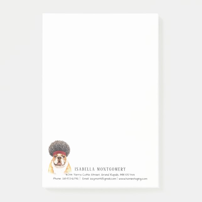 Personlig för Watercolor Bulldog Post-it Block (Framsida)