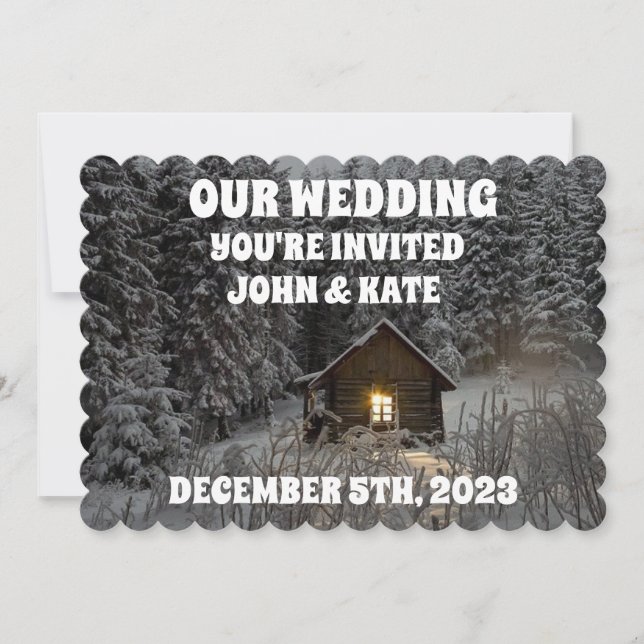 PERSONLIG FÖR WEDDING INVITATIONS FÖR LOGGKABINVIN INBJUDNINGAR (Framsida)