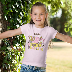 Personlig före K Grad Retro Bow Pencil för flickor T Shirt