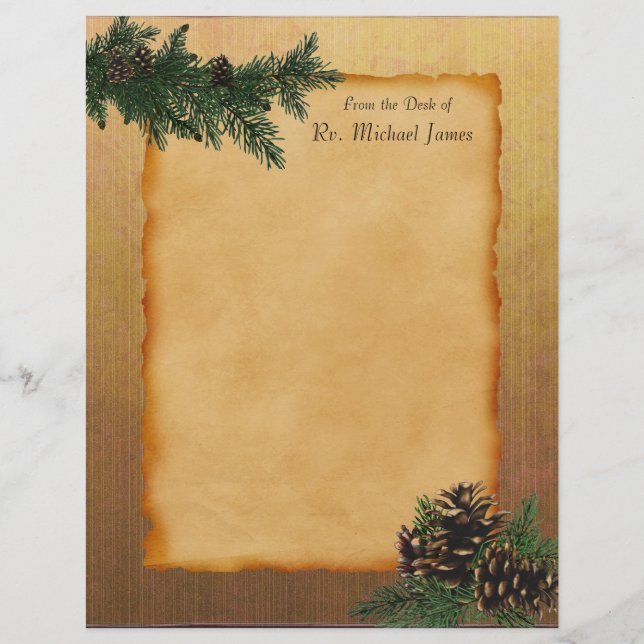 Personlig Forest Parchment Letterhead lakan (Framsida)