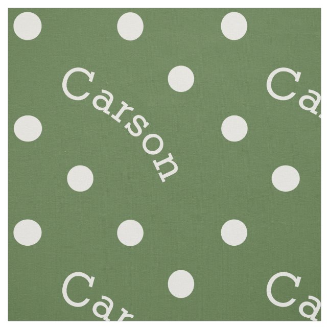 Personlig Forest Träd Grönt Polka Dot Tyg (Provkarta)