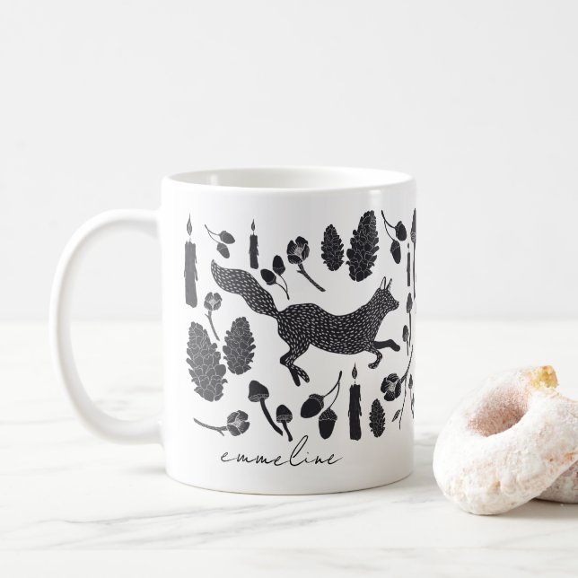 Personlig Forest Woodland Fox Animal Kaffemugg (Med munk)