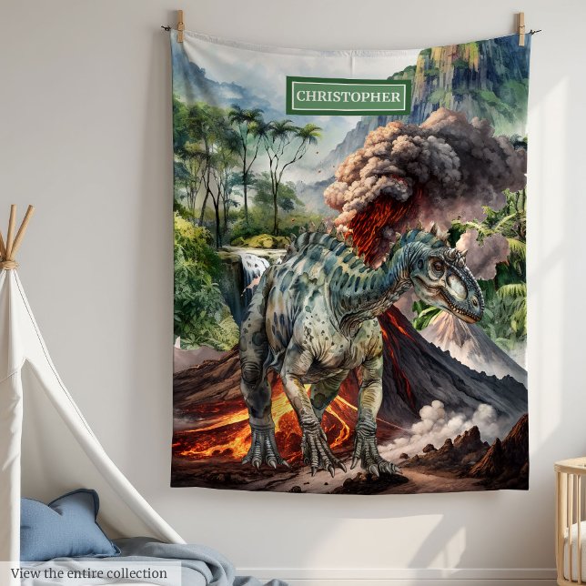 Personlig Förhistorisk Dinosaur Blanket-Anpassning Fleecefilt (Personalized Prehistoric Dinosaur Blanket with Name)
