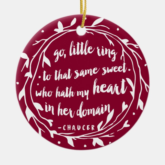 Personlig Förlovning Keepsak | Hollyberry Julgransprydnad Keramik (Framsidan)