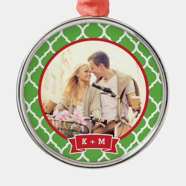 Personlig Förlovning Photo Monogram Ornament (Framsidan)