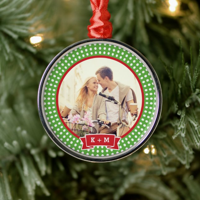 Personlig Förlovning Photo Monogram Ornament (Träd)