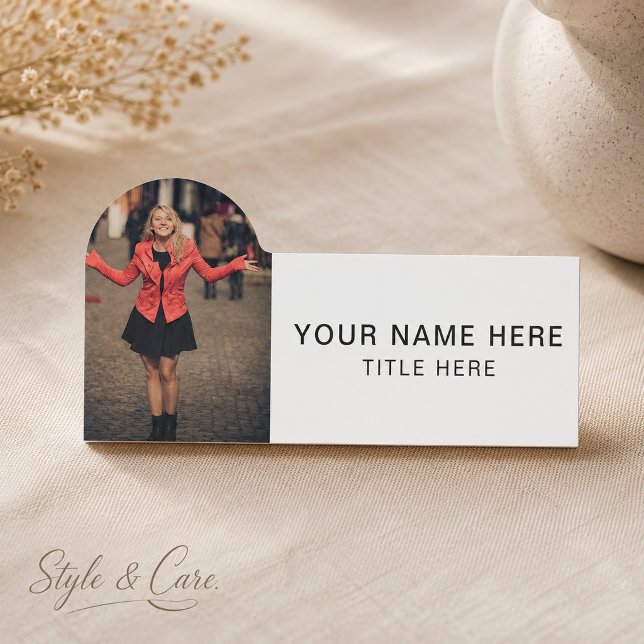 Personlig formad märkeskort med foto namnbricka (Personalize Shaped Badge Name Tag with Photo)