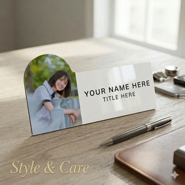 Personlig formad märkeskort med foto namnbricka (Personalize Shaped Badge Name Tag with Photo)
