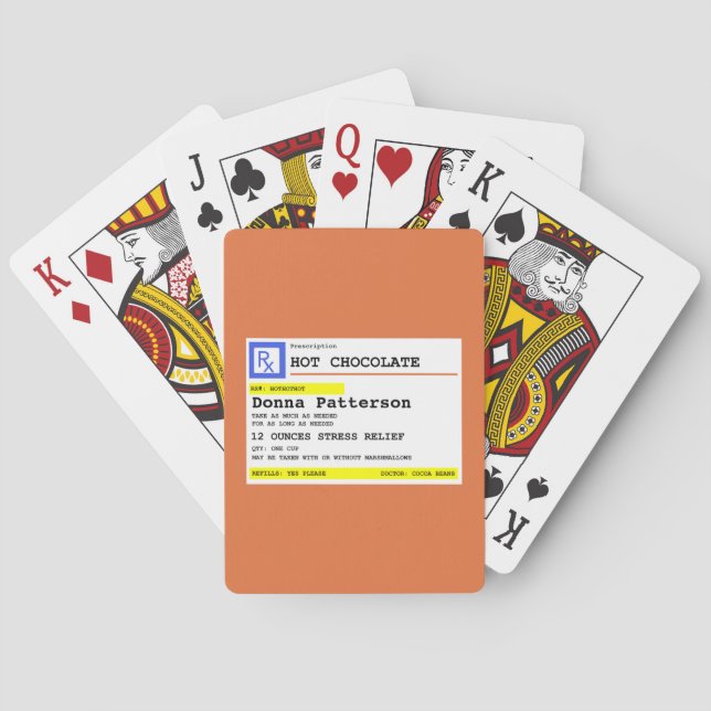 Personlig Förskrivning Hett Chocolat Casinokort (Baksidan)