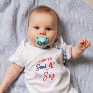 Personlig "Första 4 juli" Baby Bodykostym T Shirt