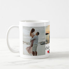 Personlig Första Alla hjärtans dag 3 Fotokollage Kaffemugg