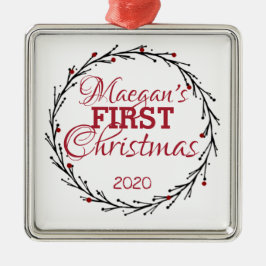 PERSONLIG FÖRSTA CHRISTMAS-ORNATION JULGRANSPRYDNAD METALL