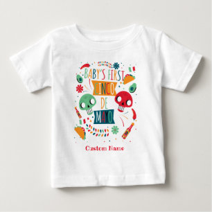 Personlig Första Cinco de Mayo för Bebis T Shirt