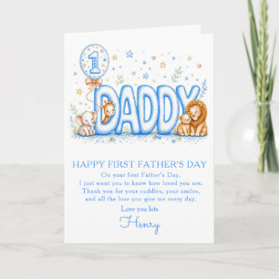 Personlig Första Fars Dag-kort för Pappa Tack Kort