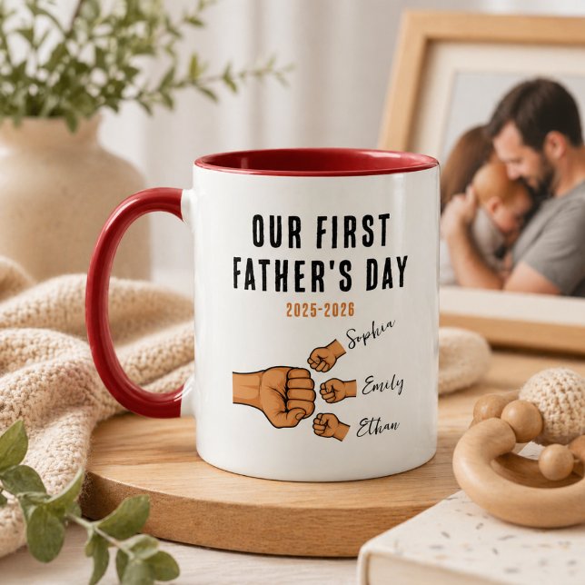 Personlig Första Fars Dag Mugg | Ny Pappa (Personalized Our First Father’s Day Mug | New Dad)