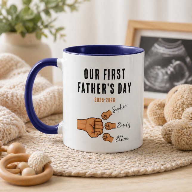 Personlig Första Fars Dag Mugg | Ny Pappa (Personalized Our First Father’s Day Mug | New Dad)
