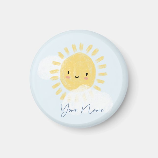 Personlig Första födelsedag Babykläder Solsken Magnet (Framsidan)
