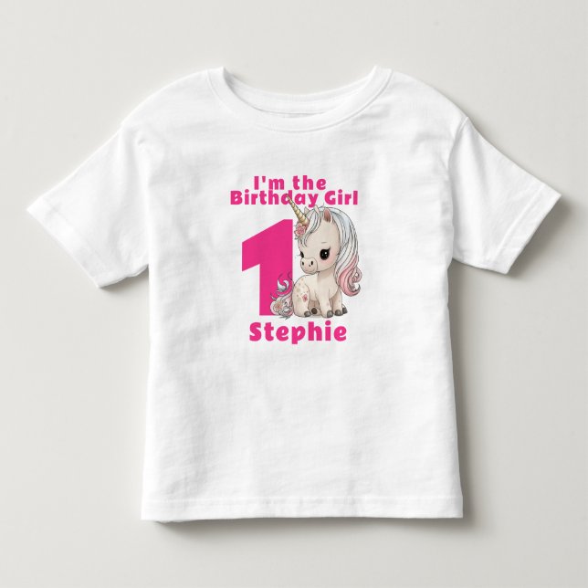 Personlig Första Födelsedag Småbarn T-Shirt - Bebi (Framsida)
