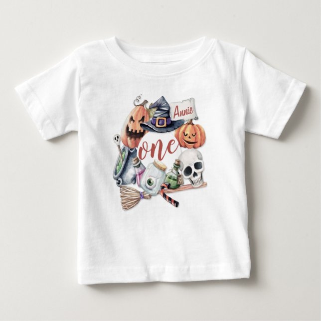 Personlig Första födelsedagen Halloween | Ruffle T T Shirt (Framsida)