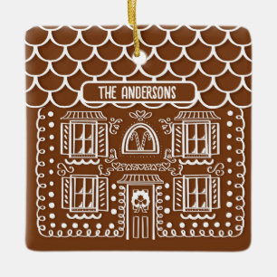Personlig Första Hem Gingerbröd jul Julgransprydnad Keramik