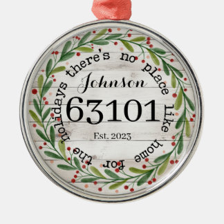 Personlig - första hemornament julgransprydnad metall