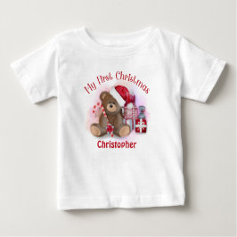 Personlig första jul för bebisar Teddybjörn T Shirt