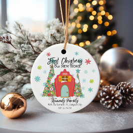 Personlig Första jul i ett nytt hem Julgransprydnad Keramik