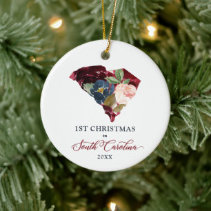 Personlig Första jul i South Carolina Julgransprydnad Keramik