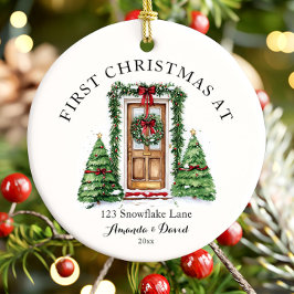 Personlig Första jul i vårt nya hem Julgransprydnad Keramik