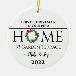 Personlig Första jul i vårt nya hem Julgransprydnad Keramik