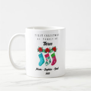 Personlig Första jul som familj tre Kaffemugg