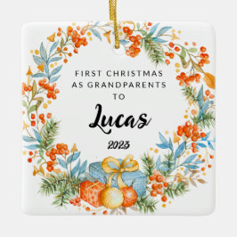 Personlig Första jul som farföräldrar Julgransprydnad Keramik