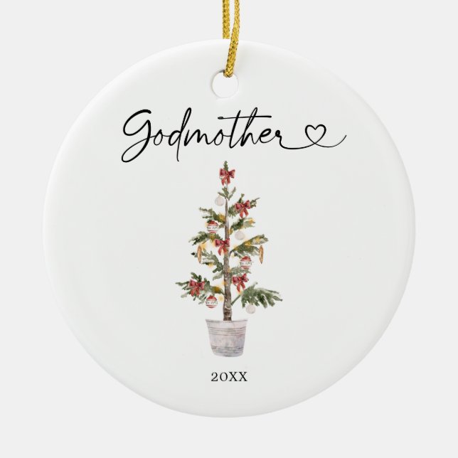 Personlig Första jul som Godmoder Ornament (Framsidan)