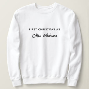 Personlig Första jul som Mrs Trendig T Shirt