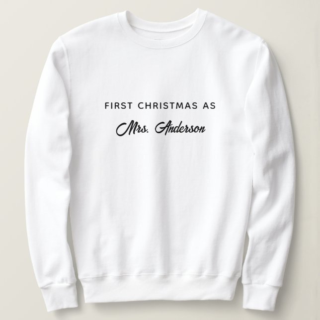 Personlig Första jul som Mrs Trendig T Shirt (Design framsida)