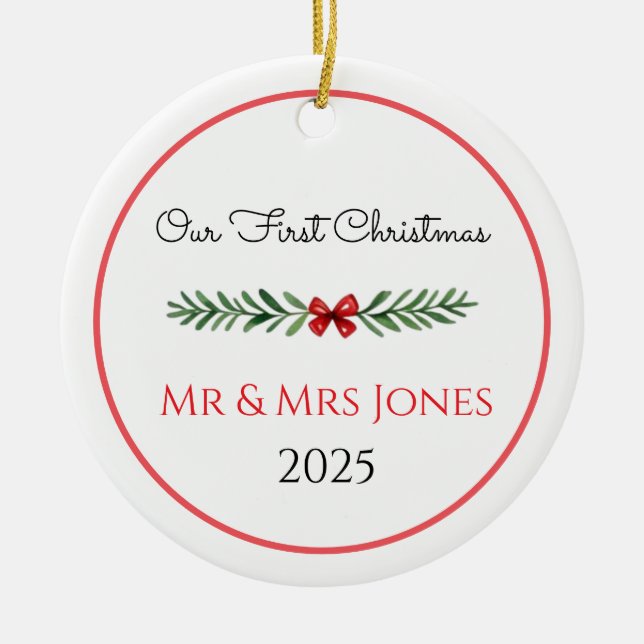Personlig Första Julen Grönsak Ornament (Framsidan)
