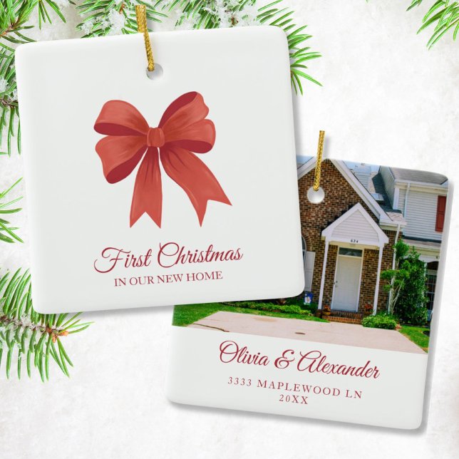 Personlig Första julen i vårt nya hemgift Julgransprydnad Keramik (New House Ornament)