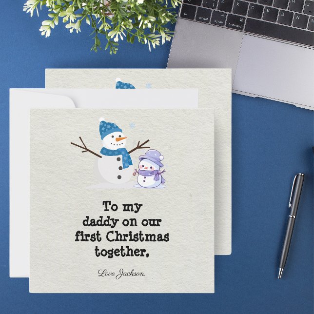 Personlig Första julkortet för ny pappa Inbjudningar (Personalized First Christmas Card for New Dad)