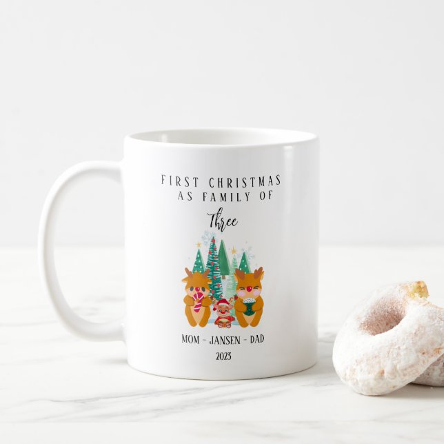 Personlig Första julrenen Kaffemugg (Med munk)