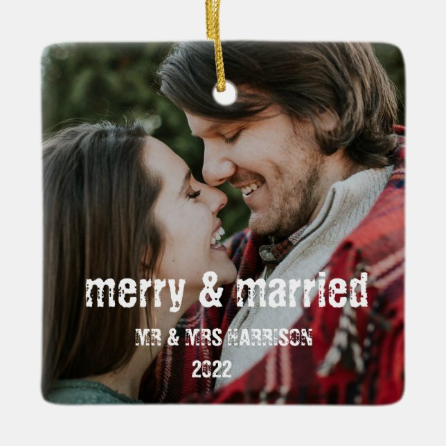 Personlig Första julstämningen Engagerad Dekoratio Julgransprydnad Keramik (Framsida)